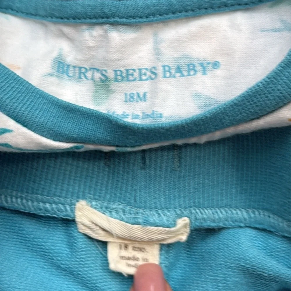 Burt’s Bees Baby set boys 18 months pastel tropical fish shark summer vacation